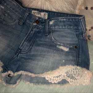 Abercrombie jean shorts with lace